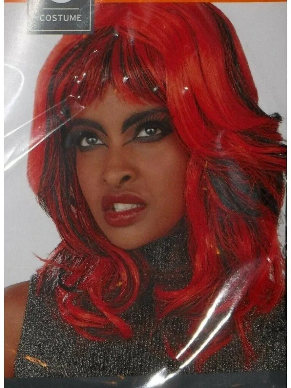 Halloween Costume Adult Red Black Witch Wig Theater Witches Gothic Redhead Bangs